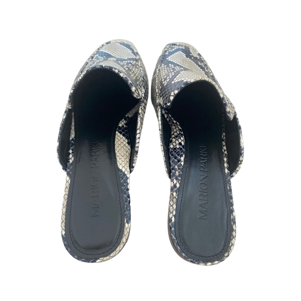 Marion Parke Cassie Mules in Natural Soft Python Print - Picture 4 of 7